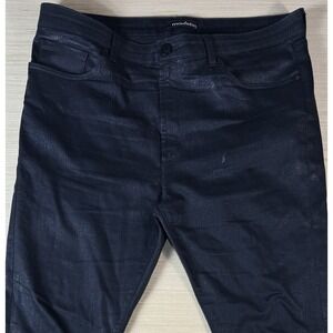 MONFRERE Men's Size 38x34 Dark Black Wash Jeans Subtle Silver‎ Sparkle